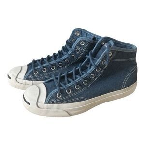 Converse Jack Purcell Canvas Unisex High Cut Sneakers Blue Shoes Men 6 Women 7.5